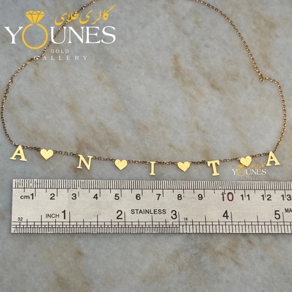 گردنبند قلبی طلا اسم Anita آنیتا